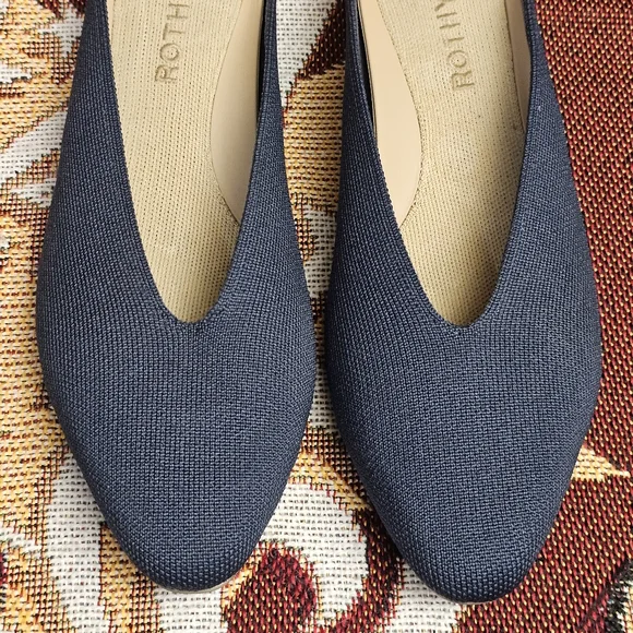 Rothy's Almond Toe Demi Flats Mules Navy Women's Size 7 Shoes Loafers Rothys - Picture 7 of 13
